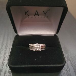 Size 7 14k White Gold Diamond Women's Engagement Ring